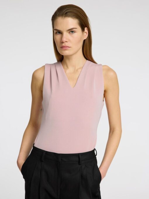 Selected Femme Tenny Sleeveless V-Neck Top Bleached Mauve