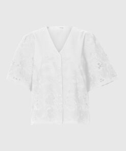 Selected Femme Dahlia Broderie Shirt Bright White