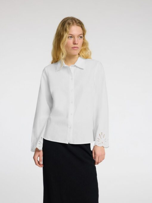 Selected Femme Dahlia Broderie Shirt Bright White