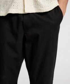 Selected Homme Reg Tape Ace Thais Summer Pant Black