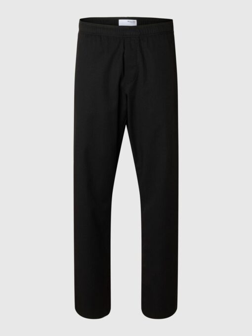 Selected Homme Reg Tape Ace Thais Summer Pant Black