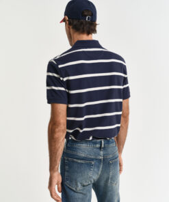 Gant Striped Polo Shirt Evening Blue