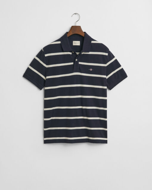 Gant Striped Polo Shirt Evening Blue
