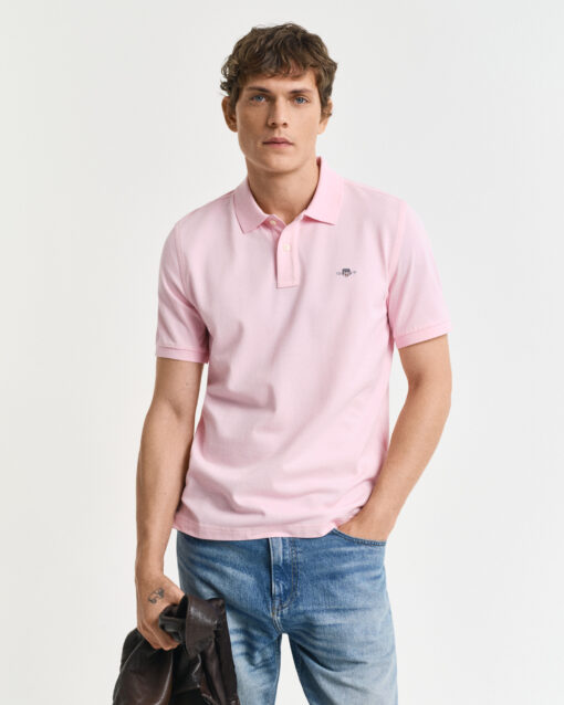 Gant Regular Fit Shield Pique Shirt California Pink