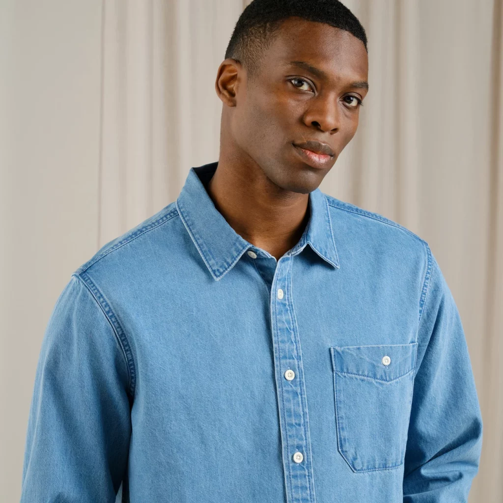 Dedicated Shirt Lunnevik Denim Light Blue