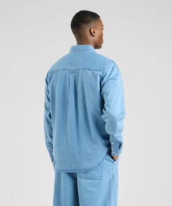 Dedicated Shirt Lunnevik Denim Light Blue