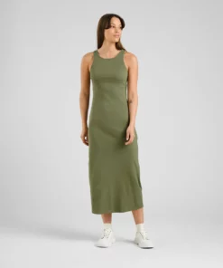 Dedicated Rib Dress Motala Leaf Green