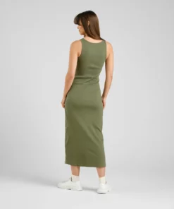 Dedicated Rib Dress Motala Leaf Green