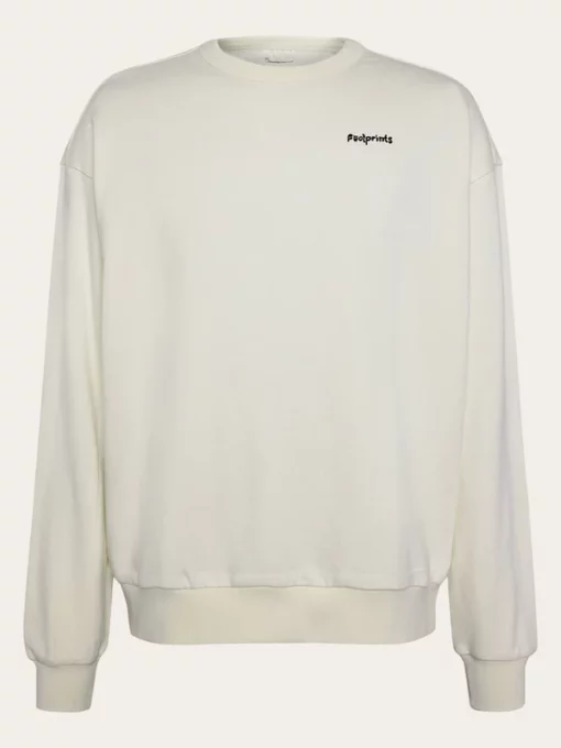 Knowledge Cotton Apparel Sweat Camping Back Print Egret