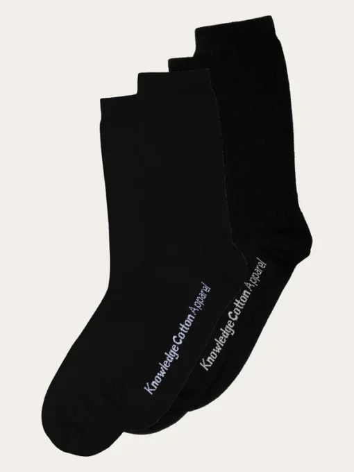Knowledge Cotton Apparel 2-Pack Tennis Socks Black Jet