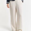 Gant Woman Linen Blend Pull On Pants Putty