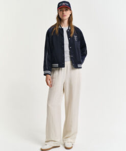 Gant Woman Linen Blend Pull On Pants Putty
