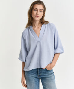 Gant Woman Linen SS Blouse Light Blue