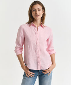 Gant Woman Reg Linen Shirt Geranium Pink