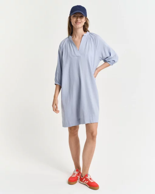 Gant Woman Linen Dress Light Blue