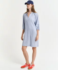 Gant Woman Linen Dress Light Blue