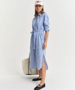 Gant Woman Striped Poplin Shirt Dress White