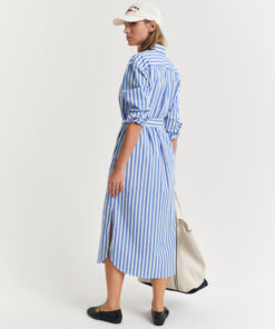 Gant Woman Striped Poplin Shirt Dress White