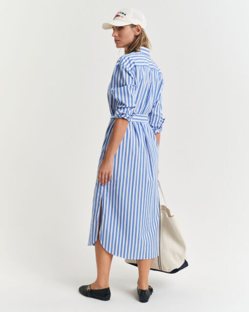 Gant Woman Striped Poplin Shirt Dress White
