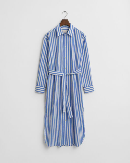 Gant Woman Striped Poplin Shirt Dress White