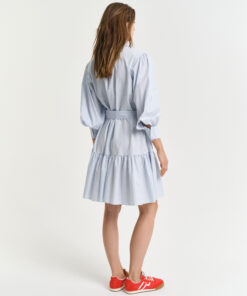 Gant Woman Classic Striped Poplin Dress Fresh Blue