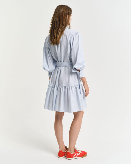 Gant Woman Classic Striped Poplin Dress Fresh Blue