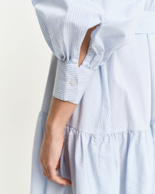 Gant Woman Classic Striped Poplin Dress Fresh Blue