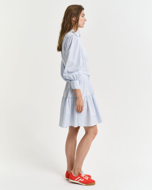 Gant Woman Classic Striped Poplin Dress Fresh Blue