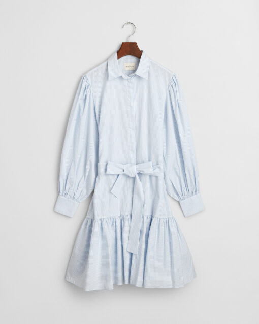 Gant Woman Classic Striped Poplin Dress Fresh Blue