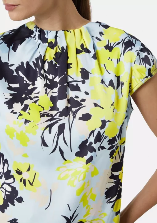 Comma, Print Blouse Top Light Blue