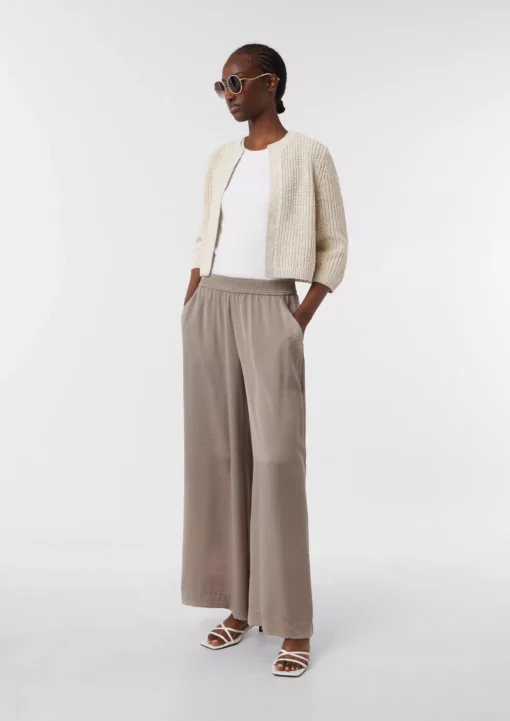 Comma, Ribbed Short Cardigan Light Beige