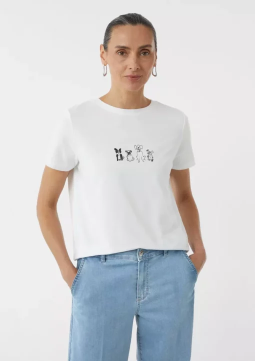 Comma, Print T-shirt White