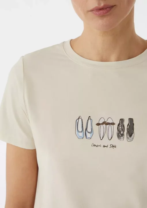 Comma, T-shirt Light Beige