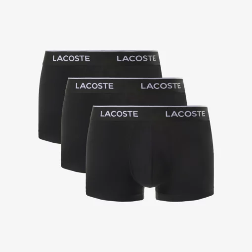 Lacoste 3-Pack Stretch Cotton Trunks Black