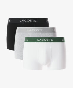 Lacoste 3-Pack Stretch Cotton Trunks Black/White/Grey