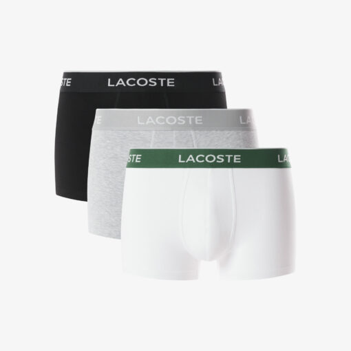 Lacoste 3-Pack Stretch Cotton Trunks Black/White/Grey