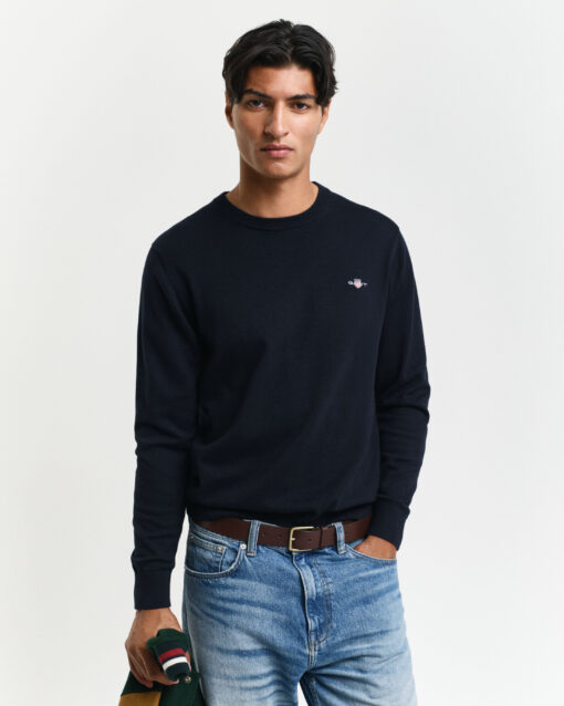 Gant Classic Cotton C-Neck Evening Blue