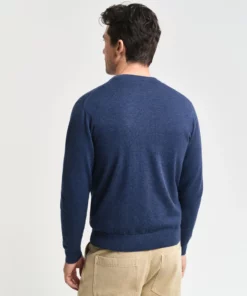 Gant Classic Cotton C-Neck Dk Jeansblue Melange
