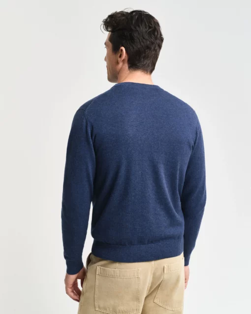 Gant Classic Cotton C-Neck Dk Jeansblue Melange