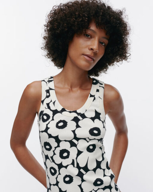 Marimekko Uusia Unikko Jersey Top Black/White
