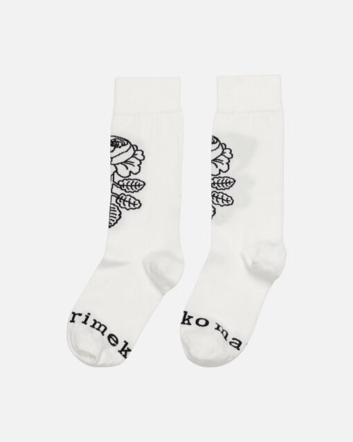 Marimekko Kioski Detsku Vihkiruusu Socks White, Black