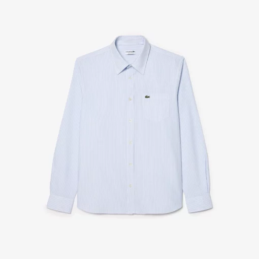 Lacoste Chemise Casual Manches Shirt Blue/White