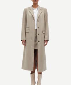 Samsøe Samsøe Safallon Coat Greige Stripe