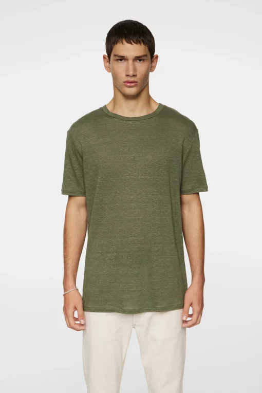 J.Lindeberg Coma Linen Tee Olivine
