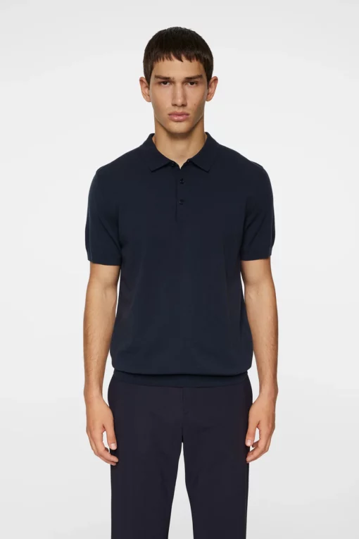 J.Lindeberg Ridge Knitted Polo Shirt JL Navy