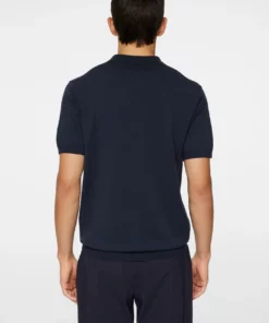 J.Lindeberg Ridge Knitted Polo Shirt JL Navy