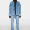 J.Lindeberg Hunt Washed Denim Overshirt Light Blue