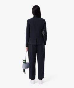 Lacoste Oversized Wool Blend Track Pants Navy Blue