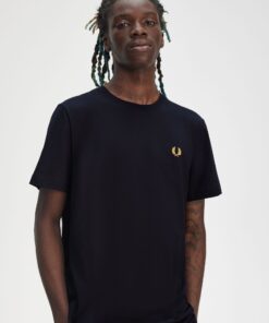 Fred Perry Crew Neck T-shirt Navy/Honeycomp
