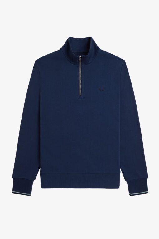 Fred Perry Half Zip Sweatshirt Tennis Blue